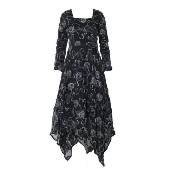Dries Van Noten 3D floral appliqué handkerchief dress